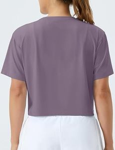 Camiseta Corta Personalizada para Mujer, Cuello Redondo, Color Sólido, Manga Corta, Transpirable, para Gimnasio - Product Image 5