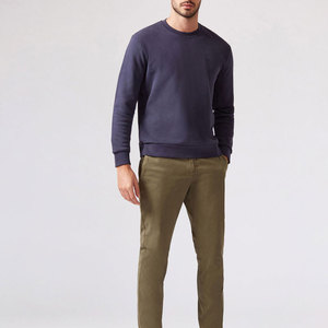 Custom Men's Cotton Sweatshirt Streetwear <b>Slate</b> Blue Crewneck Casual Oversized Pullover Fleece Fabric Oem Manufacturer - Product Image 3