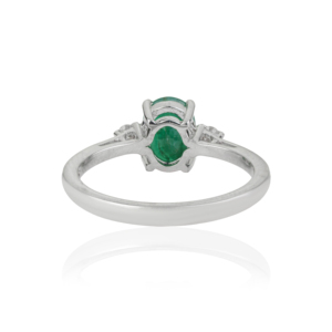 Bague de luxe artisanale pour femme, la plus vendue, 100 % authentique, avec émeraude taille ovale et diamants ronds, prix de gros - Product Image 6