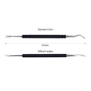 Empujador de Cutículas Profesional de Doble Punta de Acero Inoxidable Negro, Removedor de Callos Desechable para Manicura y Pedicura ANAAIF - Product Image 5