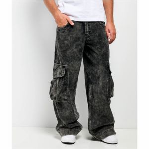 Pantalones Deportivos de Felpa para Hombre, Estilo Cargo, Cintura Media, Corte Holgado, Pierna Ancha, Mezcla de Algodón Ecológico - Product Image 5