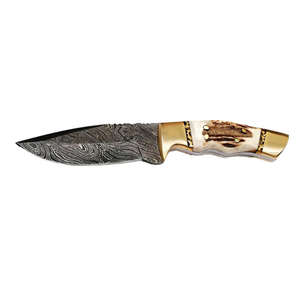 Cuchillo Skinner de Acero de Damasco Hecho a Mano Personalizado de Venta Caliente con Mango de Resina y Madera, Cuchillo de Caza de Hoja Fija, Compatible con OEM - Product Image 6