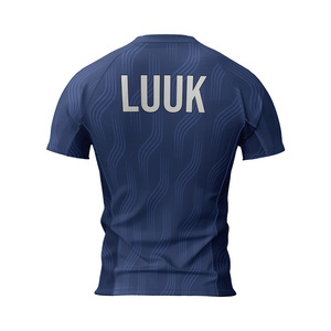 Men's Geometric Print Crew Neck <b>Short</b> Sleeve Quick Dry Polyester Gym Shirt Regular Fit All Seasons Front Logo <b>Compression</b> Wear - Product Image 3