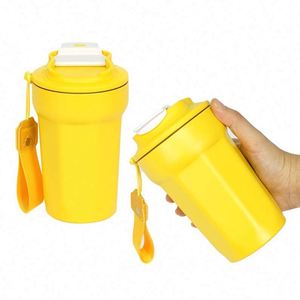 Gobelet isotherme en acier inoxydable avec affichage de la température, paille intégrée, finition givrée et marqueur de temps pour l'extérieur - Product Image 2