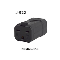 Connecteur à clapet Taiwan J-922 NEMA 6-15R 15A 250V, prise réutilisable pour usage électrique industriel général
