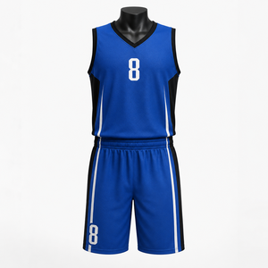Fabricant d'uniformes de basketball personnalisés, ensemble de maillots de basketball sublimés, vêtements de basketball respirants pour équipe, fournisseur OEM ODM, 100% - Product Image 1