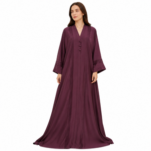 Pleated Panel Abaya Luxury Kaftan Maxi Abaya Loose Fit Pleated Abaya Minimalist Luxury Abaya "Luxury Pintuck Pleated Kaftan Abay - Product Image 1
