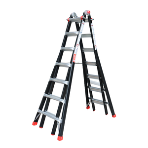 Good Price Aluminum NVLB Folding <b>Ladder</b> 4x4 Steps 150kg Load Capacity Black Indoor Outdoor Apartment Warehouse Hall Supermarket - Product Image 4