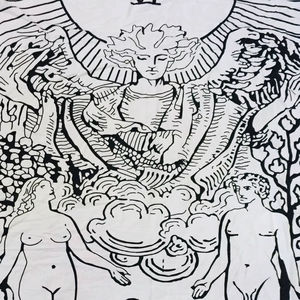 Tapisserie murale de tarot faite à la main, petite affiche de tirage de tarot, magnifique tapisserie bohème en coton blanc par les artisans indiens - Product Image 1