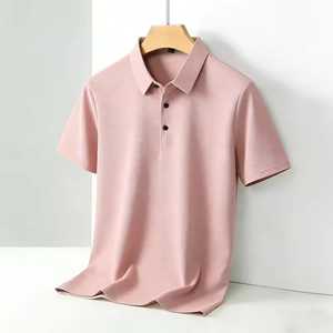 เสื้อโปโลผู้ชายสีน้ำตาล แขนสั้น ผ้าถัก สีพื้น สไตล์ลำลอง ทรงปกติ ดีไซน์ติดกระดุม - Product Image 3