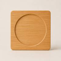 Sous-verre en bois de plage 95x95 mm, dessous de plat écologique imprimé sur mesure, épaisseur 10 mm, modèle WCB33 pour table à manger, design classique