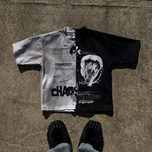 เสื้อยืดคอตตอนหนา 230 กรัม พิมพ์ลายโลโก้ตามสั่ง สไตล์วินเทจ ลุคสตรีทแวร์ แขนสั้น สำหรับผู้ชาย - Product Image 4