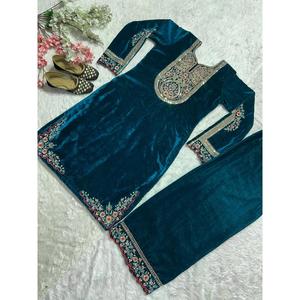 Conjunto de Traje de Fiesta para Mujer de Diseñador con Bordado y Trabajo de Secuencia de Codificación - Product Image 2