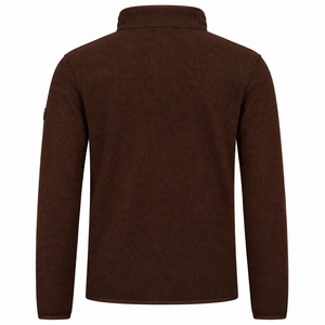 Sweat-shirt polaire personnalisé pour homme, col zippé, marron foncé, qualité supérieure, couleur unie, chaud, pour l'hiver et les activités de plein air - Product Image 3