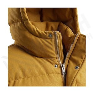 Hooded Quilted Waterproof <b>Bubble</b> Jacket Black Full Sleeve Winter Windproof Cotton Shell Knitted Fabric Polyester Filling Stand - Product Image 4
