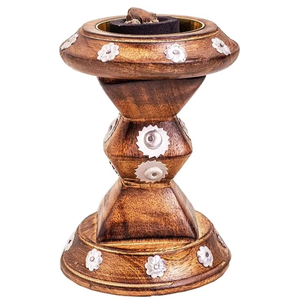 Brûleur d'encens en bois artisanal pour la maison et la méditation, support à encens en bois naturel au design traditionnel - Product Image 1