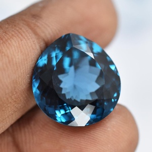 Saphir bleu naturel du Sri Lanka, taille poire, pierre précieuse en vrac, pierre de naissance de septembre, pour la fabrication de bijoux, vente en gros - Product Image 3
