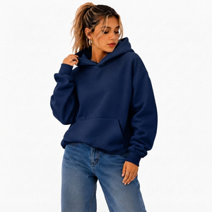 Hoodie court pour femme 100% polyester, coupe oversize, anti-plis, décontracté, style streetwear - Product Image 3