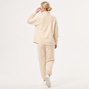 Ensemble de survêtement oversize pour femme avec broderie de patch tissé personnalisé, taille élastique, en molleton de coton épais, personnalisable - Product Image 4