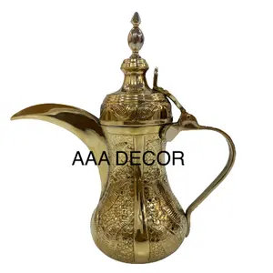 High Quality Metal Polished Tea And Coffee Pots Handmade Tableware Wedding And Ramadan Gift Arabian Dallah