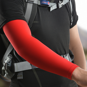 Orange Solid Men's <b>Arm</b> <b>Sleeves</b> UPF30 Cotton Polyester <b>Compression</b> UV Protection for Autumn Sports Use Custom Logo Design New - Product Image 5
