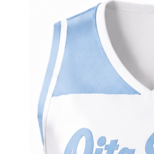 Maillot de cheerleading sans manches bleu clair sublimé, tenue de sport athlétique pour équipe, uniforme de compétition et d'entraînement - Product Image 4