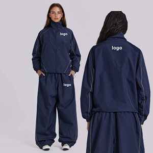 Women's Custom Velour <b>Tracksuit</b> Women Sporting Suits Casual Striped 2 Pieces Set Hoodies - Product Image 6