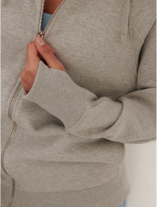 Sweat à capuche court zippé 100 % coton avec bordure personnalisée pour femme – Style décontracté le plus vendu – Sweat à capuche oversize 400 g/m² - Product Image 4