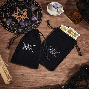 Bolsa de Regalo de Joyería de Terciopelo con Cordón, Personalizada con Logotipo, de Lujo, Reciclable, Bolsa de Almacenamiento para Cartas de Tarot y Velas - Product Image 4