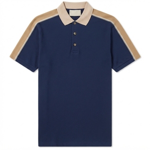 Camisa de Hombre Transpirable con Paneles en Contraste, de Punto, Manga Corta, Cuello con Botones, Estilo Casual, con Logotipo Personalizado - Product Image 4