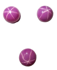 Rubis étoilé rond 10x10 mm 5,5 carats, cabochon poli créé en laboratoire avec effet étoile à 6 branches pour la fabrication de bijoux - Product Image 4