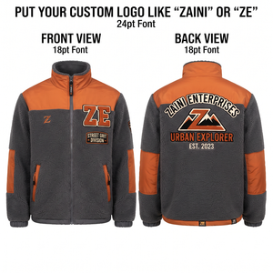 320 GSM Soft Sherpa Polar Fleece <b>Men's</b> <b>Running</b> <b>Jacket</b> Charcoal Orange Panel Design Custom Logo Embossed Autumn Waterproof - Product Image 1