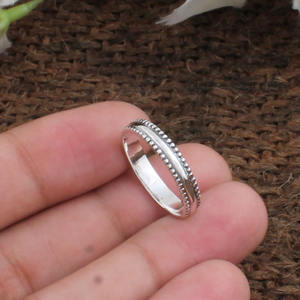 Wholesale 925 Sterling Silver <b>Beaded</b> Band Ring Dotted Minimalist Stacking Ring for Women Fine Jewelry Factory Price - Product Image 2