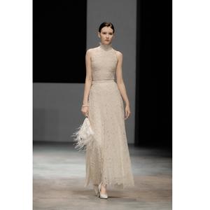 Vestido de Noche al por Mayor, Vestido Largo con Cuello Halter LILIAN, 92% Poliéster, 8% Rayón, Elegante con Hilos de Cristal, Vestido Casual - Product Image 6