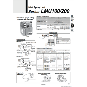 Unité de pulvérisation par brouillard pneumatique SMC LMU100-20 pour centre d'usinage - Product Image 1