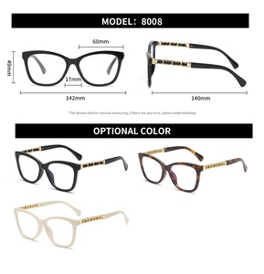 Nouvelles Lunettes Tendance Œil de Chat Monture Complète Anti-Lumière Bleue en PC Légères 30g Designs Personnalisés pour Hommes et Femmes – Tendances 2026 - Product Image 1