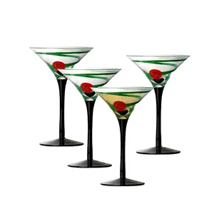Ly Cocktail Matiani Thổi Thủ Công In Hình Hoa Hồng Sáng Tạo Chất Lượng Cao