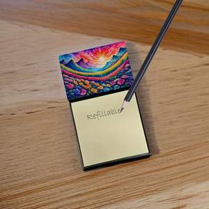 Self-Sticky <b>Note</b> Pads Memo Pads Refillable Dispenser with Petunias Design New Color <b>Card</b> & <b>Note</b> <b>Holder</b> Blank Desk Accessories - Product Image 2