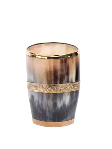 Verre à shot artisanal en corne de buffle, style animalier – Design Viking poli, durable et écologique – Mini-tasse portable en corne pour bière et vin - Product Image 3