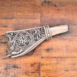 Fundas de caza de estilo vaquero de cuero de vaca talladas reales hechas a medida fundas de ilustraciones hechas a mano occidentales lujosas con lazo para cinturón - Product Image 3