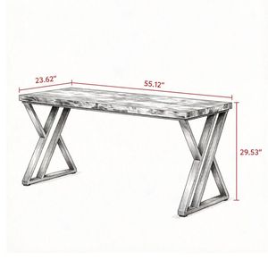 Scrivania Rustica per Computer da Ufficio 29.52 X 55.12 X 23.62 Pollici con Gambe Regolabili e Piedini - Product Image 3