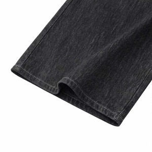 Pantalones vaqueros anchos negros para hombre al por mayor, con bordado, de cintura alta, estilo casual y urbano - Product Image 1