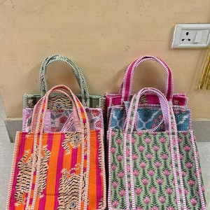 Bolso de Mano Mini 100% Algodón Orgánico, Bolso de Playa de Tela de Rizo, Bolso Tote Personalizado de Tela de Rizo para Mujer - Product Image 4