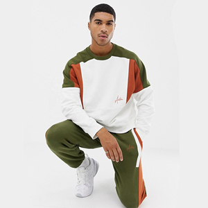 Men <b>Tracksuit</b> Set Plain Sweatshirt And Joggers Cotton Fleece Custom Logo Wholesale Oem Odm - Product Image 4