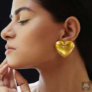 Boucles d'oreilles en alliage coeur anti-ternissement PRAO clous en forme de coeur à la mode pour les femmes - Product Image 3