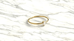 Minimalist 18K Gold Pear Cut <b>Diamond</b> <b>Ring</b> Three Stone Promise <b>Ring</b> Round <b>Diamond</b> <b>Ring</b> Stacking Band Fine Jewelry Gift for Women - Product Image 3