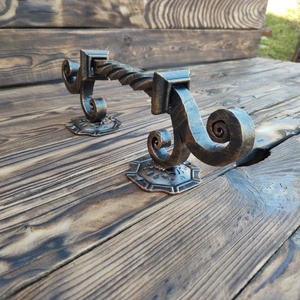 Poignée en fer forgé à la main, design torsadé décoratif, style traditionnel, finition galvanisée, résistante à la rouille, pour portails - Product Image 4