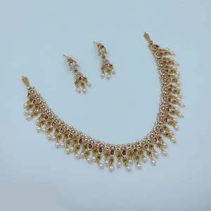 JeweleMarket Designer Austrian Stone and Pota Stone <b>Pearl</b> Necklace <b>Set</b> Fine <b>Jewelry</b> 10575664PGR - Product Image 1