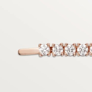 Bracelet tennis rond en or rose de luxe avec diamants pour femme, bijou élégant et minimaliste, idéal pour les soirées chics. - Product Image 4