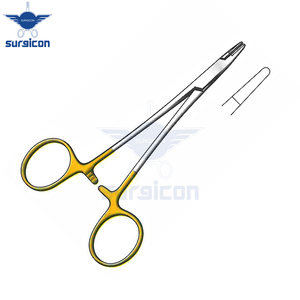 Webster Needle Holder <b>12</b> cm / 4-3/4 Inch with Smooth Jaws and Tungsten Carbide TC GOLD Inserts for Precise Needle Handling - Product Image 6